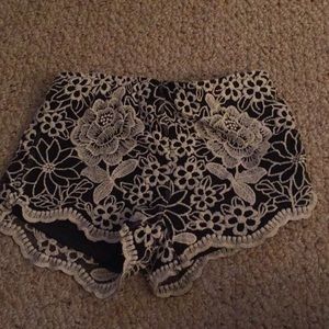 Floral lace shorts